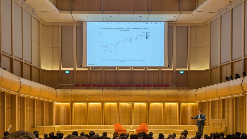 Anthropic co-founder Jack Clark giving a talk on AI at the Schwarzman Centre in Oxford
