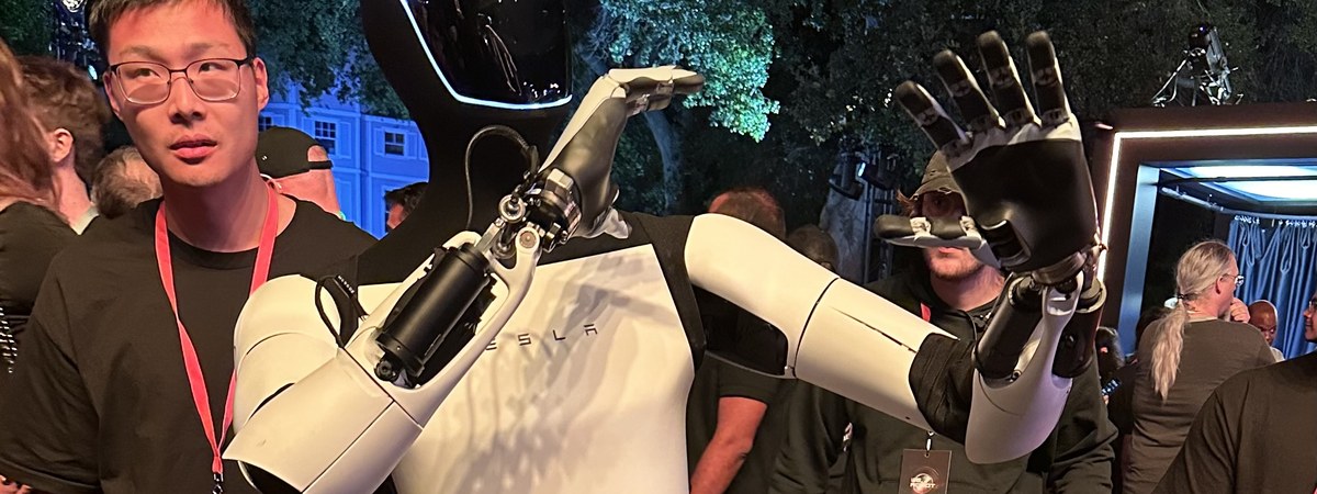 Tesla Optimus humanoid robot — the robotics industry where Brett Adcock's Figure AI competes