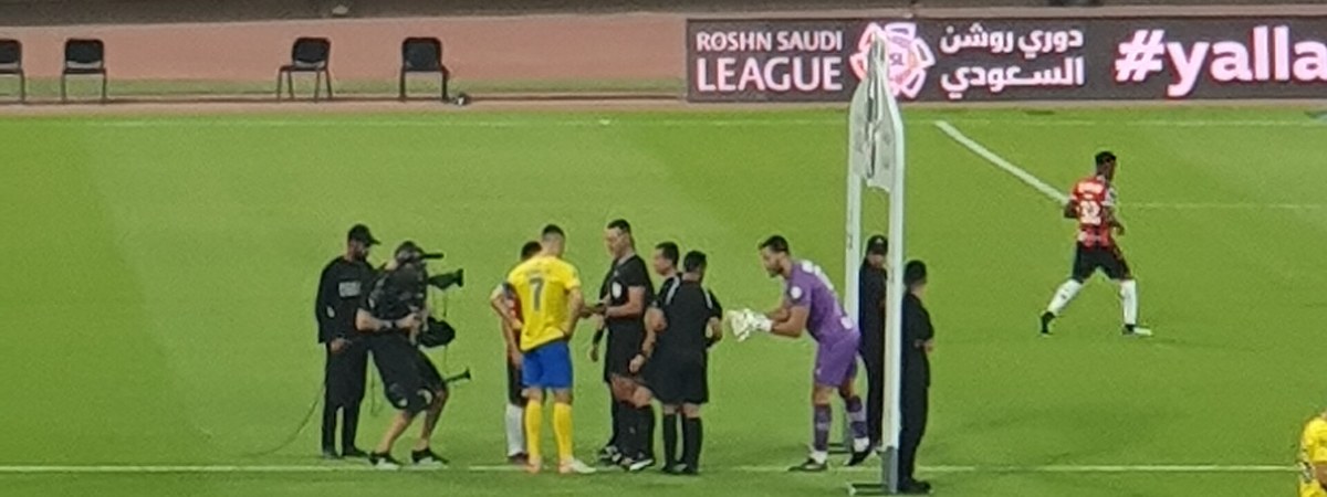 Cristiano Ronaldo before an Al Nassr match