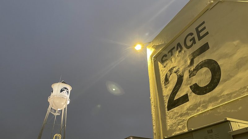 Paramount Studios lot at night in Hollywood