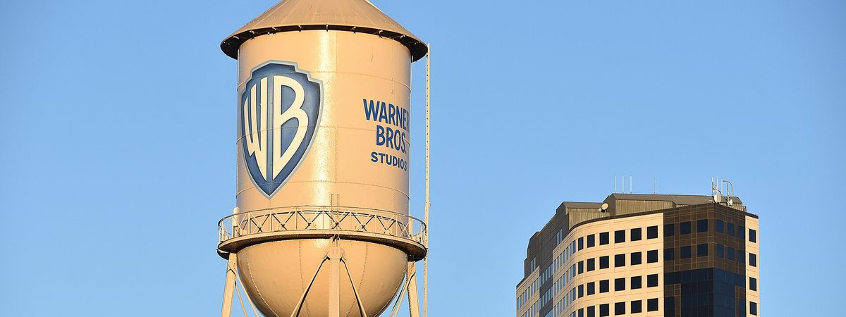 The Warner Bros. water tower rising above the studio lot in Burbank