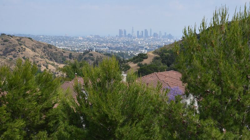 The downtown Los Angeles skyline