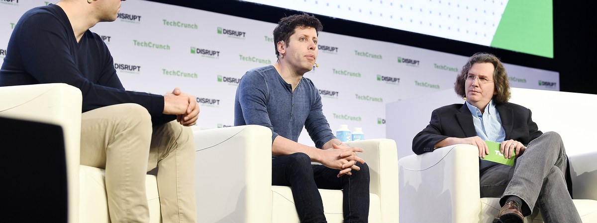 Greg Brockman speaking onstage at TechCrunch Disrupt San Francisco 2019