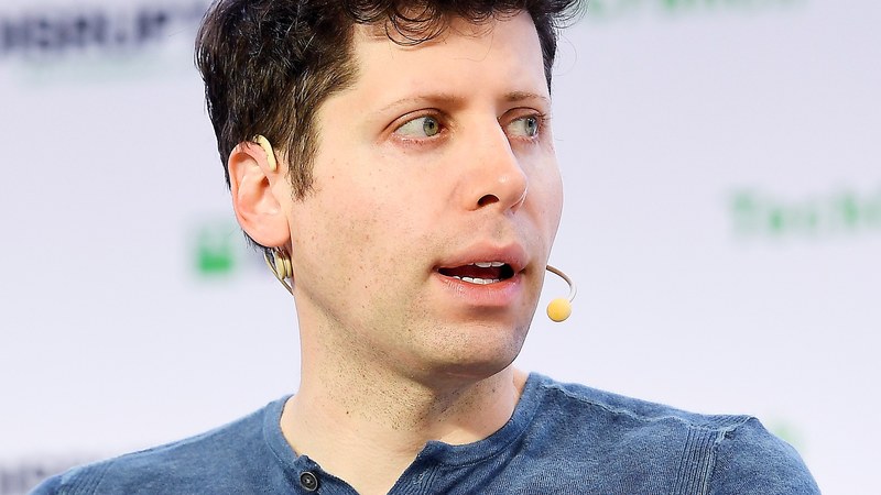 Sam Altman speaking onstage at TechCrunch Disrupt San Francisco 2019