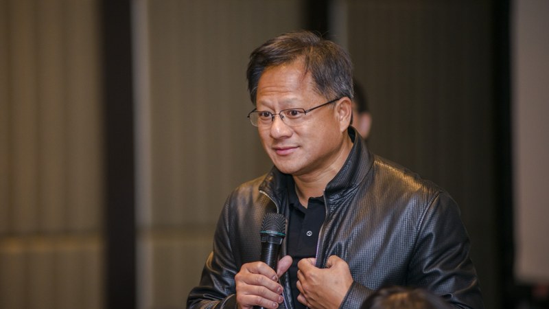 Jensen Huang presenting at Computex Taipei — Nvidia grew from gaming chips into AI infrastructure