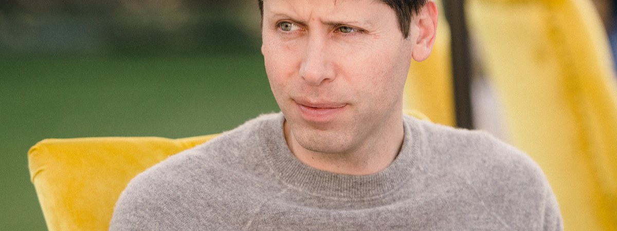 Sam Altman speaking at a technology conference