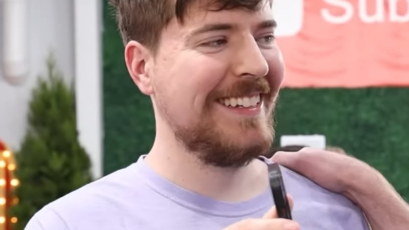 MrBeast filming a challenge video — each video is a marketing investment