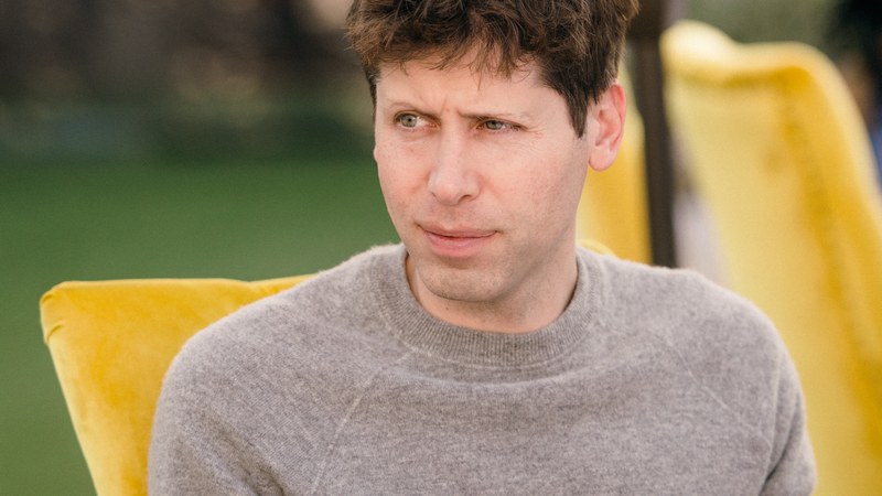 Sam Altman speaking at a conference in 2022