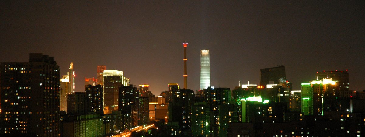 Beijing skyline at night — the city where Zhang Yiming built ByteDance into a global tech giant